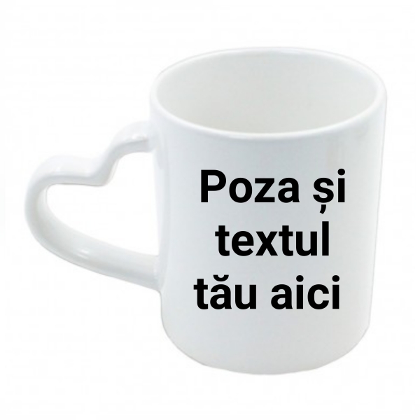 Cană albă inimă