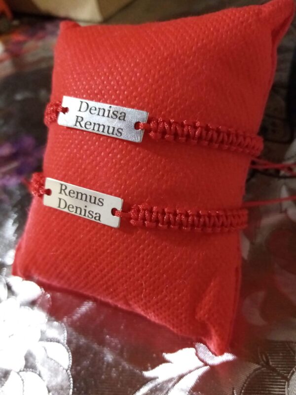 Set 2 brățări Argint personalizate, cu șnur