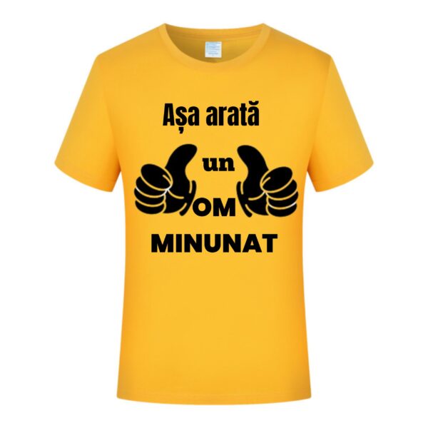 Tricou galben personalizat ,, așa arată un om minunat "